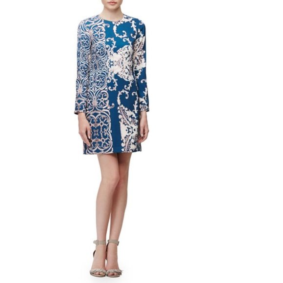 Nanette Lepore smokey blue pixelated print shift dress, NWT, 2 - Picture 1 of 15